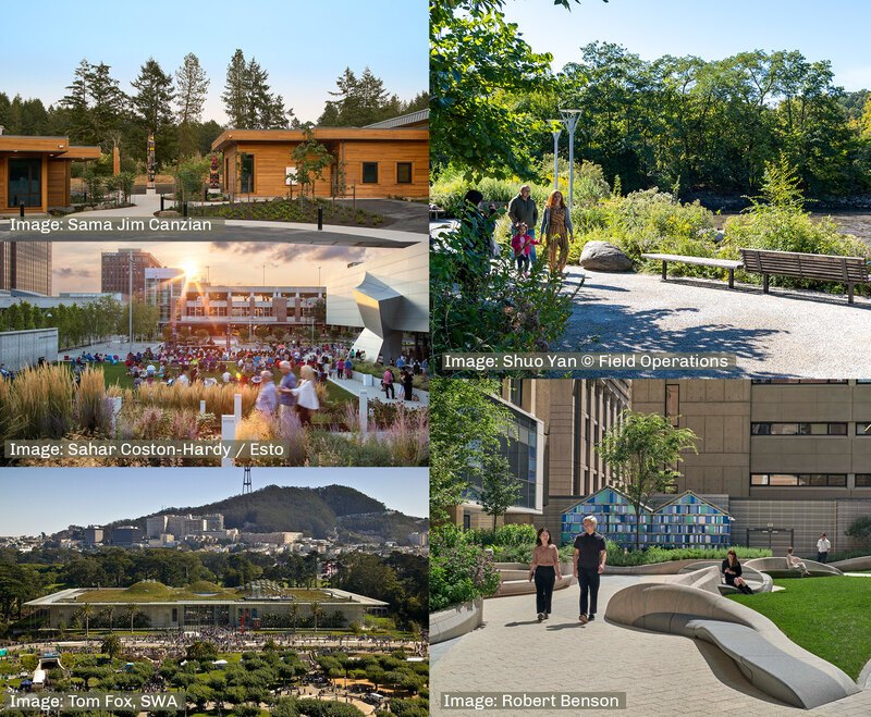 collage of images of parks and landscapes